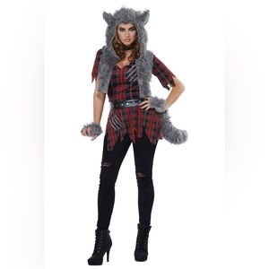Gray and Red Plaid Women's Costume